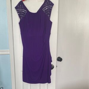 R&M Richards Purple Cap Sleeve Mini Dress